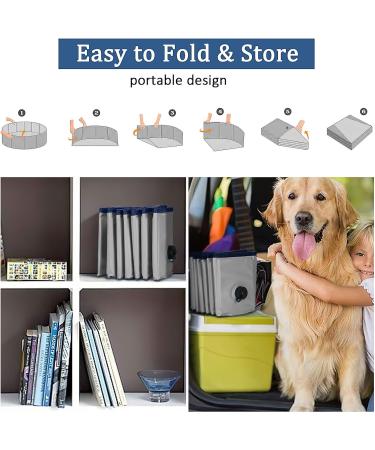 Foldable Dog Pool Collapsible Dog Bathtub Kids Pool for Backyard Plastic Bath Tub Duck Pond Bathing and Swimming Wading Pool for Pet Kiddie Baby Toddler Doggie Cat (Grey 100CM) 100CM Grey - Buy Online on GoSupps.com