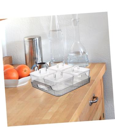 Alipis 1 Set Four Grid Fruit Plate Decor Platter Tray Food Tray Caviar Snack Holder Vegetable Biscuit Box Grey 21X21X8CM - Buy Online on GoSupps.com
