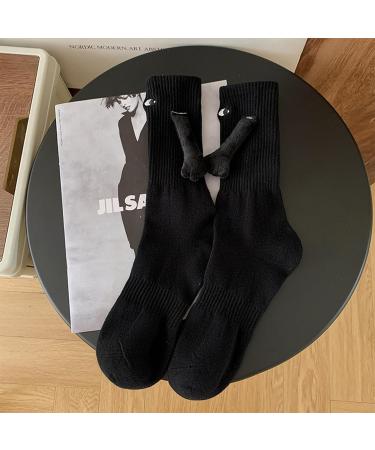 OQHAIR Couple Socks: Magnetic Hand Holding Mid Tube Cute Socks - Funny Gift for Couples - Black - Buy Online on GoSupps.com