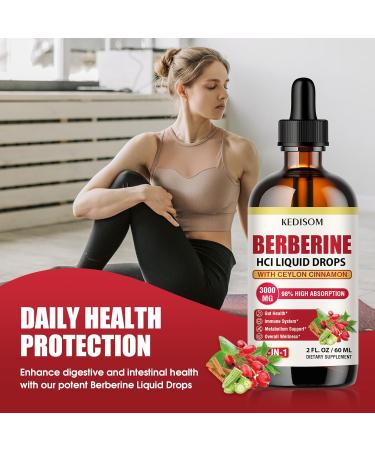 12-in-1 Berberine Supplement Liquid Drops 2 Fl Oz, 3000mg Liposomal Berberine HCL Complex with Ceylon Cinnamon Plus Turmeric, High Absorption Berberine Drops 2 Fl Oz (Pack of 1) - Buy Online on GoSupps.com