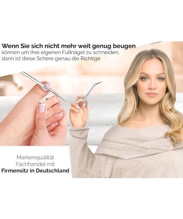 Long Angled Nail Scissors for Seniors | Micro-Tensioner Nail Cutter | Foot Care Set for Fingernails & Toenails (16 cm) - Buy Online on GoSupps.com