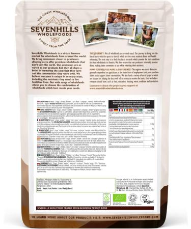 Sevenhills Wholefoods Organic 7 Mushroom Blend Powder 500g with Reishi Chaga Shiitake Maitake Lion's Mane Cordyceps & Tremella 500 g (Pack of 1) - Buy Online on GoSupps.com
