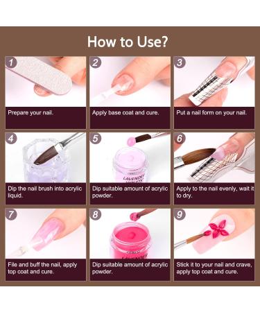 Shop Lavender Violets 12 Skin Tone Acrylic Powder & Liquid Set | DIY Nail Kit with Brush & Forms - International Shipping - Buy Online on GoSupps.com