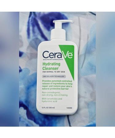 CeraVe Hydrating Facial Cleanser 12 fl oz - Gentle Moisturizing Cleanser for All Skin Types - Buy Online on GoSupps.com