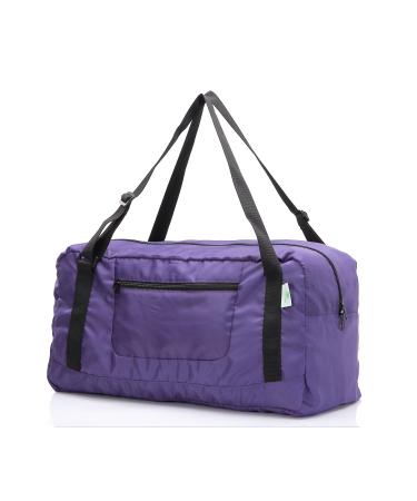 HOLYLUCK Foldable Travel Duffel Bag For Women & Men Luggage Great for Gym (Purple)
