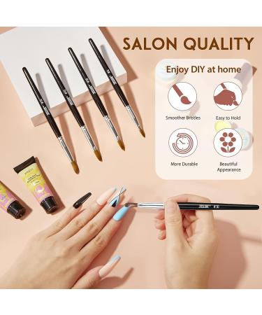 JOSLOVE 5Pcs Kolinsky Acrylic Nail Brush Set - Sizes 6/8/10/12/14 for Acrylic Powder Application - Wooden Handle - Ideal for Beginner & Professional DIY Nail Extensions - Buy Online on GoSupps.com
