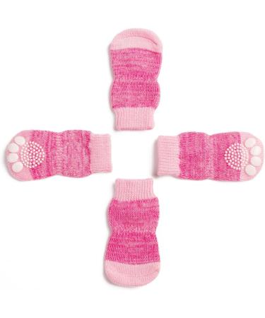 Pet Heroic Indoor Anti-Slip Socks for Dogs & Cats - 8 Sizes S to 5XL - Silicone Gel Paw Protection & Traction - Pink - Buy Online on GoSupps.com
