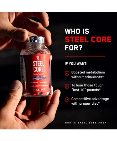 SteelFit Steel Core | Stimulant-Free Fat Burner | Boost Metabolism & Target Belly Fat | 90 Count - Weight Loss Supplement - Buy Online on GoSupps.com