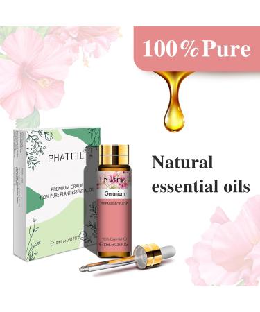 PHATOIL Geranium Essential Oil 10ML - Pure & Undiluted Oil for Diffusers - Cruelty-Free Home Aromatherapy - 10.00 ml (Pack of 1) - Buy Online on GoSupps.com
