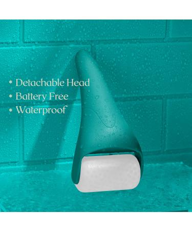 Dr. Pure Ice Roller for Face Massage - Jade Roller and Gua Sha Set for Puffiness Reduction and Skin Tightening - Skin Care Tool in Peacock Blue - Buy Online on GoSupps.com