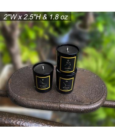 12 Scented Candles Gift Set - Black Glass Horoscope Jar Aromatherapy Candles | Soy Wax Votive for Parties Dinners & Camping - International Shipping Available - Buy Online on GoSupps.com