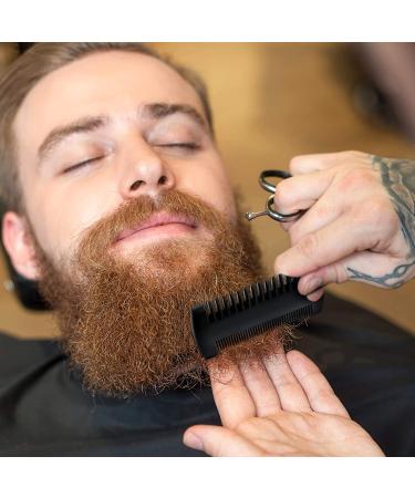 3-Piece Sandalwood Beard Comb Set with Faux Leather Case - Dual Action Teeth for Beards & Mustaches - Buy Online on GoSupps.com