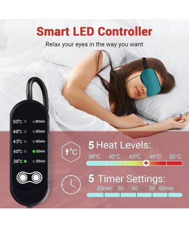 Warm Eye Compress | Eye Heat Compress | Eyes Relaxing | Electric Eyes Warming Pad with Adjustable Temperature Sleep Eye Eyes Heat Compress with Strap for Comfort Green - Buy Online on GoSupps.com