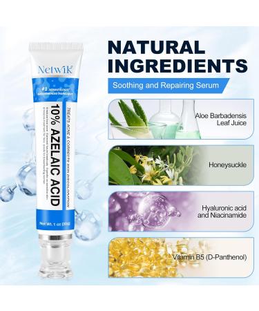 Azelaic Acid 10% Cream - Effective Acne & Rosacea Treatment for Clear Skin | Reduce Redness Breakouts & Pigmentation - Buy Online on GoSupps.com