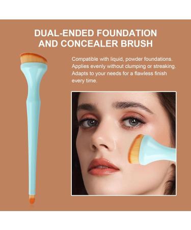 Buy Makeup Brushes Set - Foundation Concealer & Double-ended Blending Brush | Face Makeup Tools for Liquid Powder & Cream Cosmetics - Blue - Buy Online on GoSupps.com