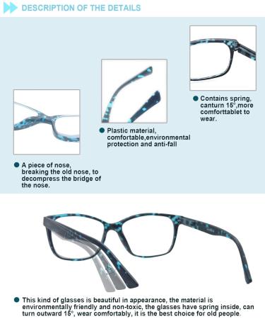 HEEYYOK 4 Pack Oversized Reading Glasses for Men & Women - Comfortable Spring Hinge Clear Lens & Carry Bag - International Shipping Available - Buy Online on GoSupps.com