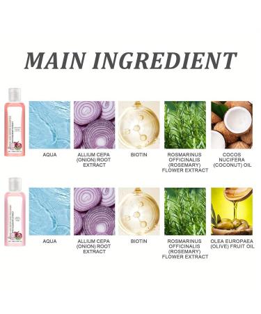 Onion Biotin & Rosemary Shampoo Set | Natural Hair Care for Dry Frizzy Hair - Hair Growth Serum with Moroccan Oil - Buy Online on GoSupps.com