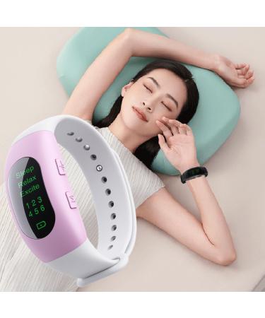 Sleep Aid Wristband Watch Device Microcurrent Holding Sleep Aid Instrument Sleep Aid Device Anxiety Insomnia Relief Items for Improve Sleep Fast Asleep Pink