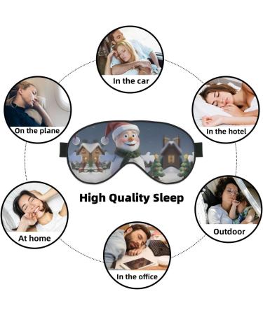 Christmas Santa Snowman Print Double-Sided Eye Mask | Soft Light Blocking for Enhanced Sleep Quality - Buy Online on GoSupps.com