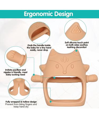 Silicone Baby Teething Toy Set - BPA Free, Anti-Drop Mitten for Infants 3+ Months - Soothing Pain Relief and Sucking Needs - Buy Online on GoSupps.com