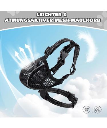 Bonthee Dog Muzzle - Soft Breathable Mesh for Small & Medium Dogs | Adjustable Reflective Puppy Muzzlers for Grooming & Safety - Buy Online on GoSupps.com