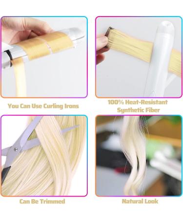 Blonde Clip In Hair Extensions - 22 Inch, Colorful Straight Hair for Party Highlights - 10pcs Set - Buy Online on GoSupps.com