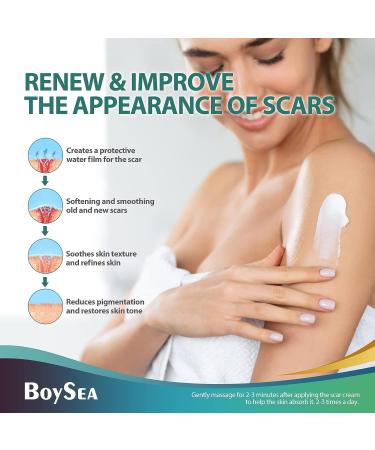 Boysea Advanced Scar Cream - 1.7 oz | Silicone Gel for Old & New Scars | Keloid, C-Section, Surgery, Burn, Acne Treatment - Buy Online on GoSupps.com