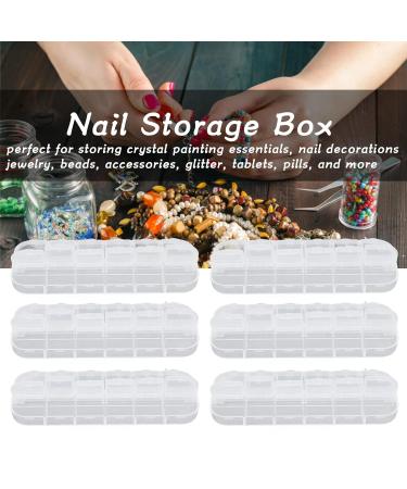 10-Piece Jewelry Box Organizer | Transparent Plastic Storage for Nail Tips & Decorations | Waterproof Pearl Box - Buy Online on GoSupps.com