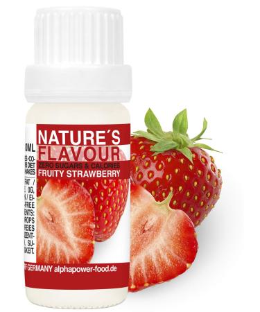 Flavor drops strawberry flavdrops i 100% natural food aroma i taste drops without calories & sugar i baking aromas taste for water curd 100% natural aroma strawberry flavor flavdrops 10 ml (1 Pack)