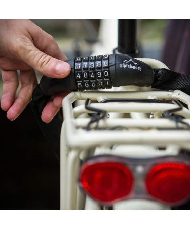 Gipfelsport Bicycle Lock - Secure Chain Lock with Combination for Kids & Adults - Black | International Shipping Available - Buy Online on GoSupps.com