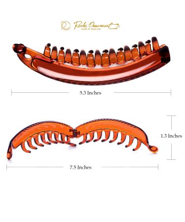 RC Roche 6-Pack Hair Clip Set - High-Quality Ponytail Clasp for Women - Large Brown Banana Clips for Maximum Volume - Buy Online on GoSupps.com