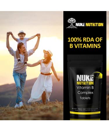 Nuke Nutrition Vitamin B Complex - 120 Tablets - High Strength Complete B Vitamins Supplement - Natural & Strong Formula - 120 Count - Buy Online on GoSupps.com