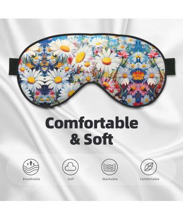 Summer Floral Daisies Unisex Sleep Eye Mask - Soft Comfort Eye Shade for Travel Yoga & Shift Work - Buy Online on GoSupps.com
