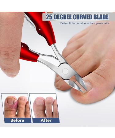 Senior Toenail Clippers - 8PCS Sharp Curved Blade for Thick Nails | Heavy Duty Professional Nail Cutter with Catcher - Buy Online on GoSupps.com