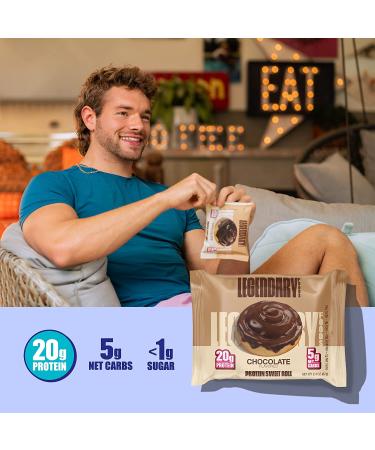Legendary Foods High Protein Chocolate Sweet Roll | 20g Pure Protein Bar Alternative | Low Carb, Low Sugar, Gluten Free | Keto Breakfast Snacks | Healthy Chocolate Flavored Rolls (10-pack) - Buy Online on GoSupps.com