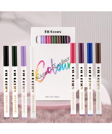 SOMGKINE Eyeliner 8 colors colored eyeliner matte liquid eyeliner colorful neon eyeliner colored eyeliner water resistant long lasting highly pigmented - Buy Online on GoSupps.com