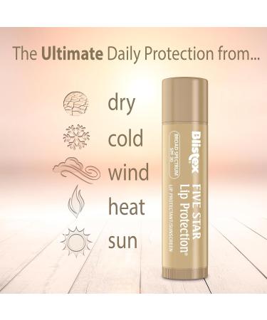 Blistex Five Star Lip Protection Balm - SPF 30 Wind & Water-Resistant Hydrating Relief for Chapped Lips - 0.15 Oz - Buy Online on GoSupps.com