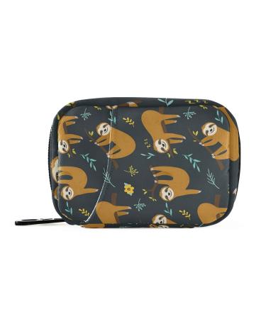 xigua Sloth Pill Case 7-Day Travel Pill Organizer Box with Zipper Closure for Vitamins Medication and Supplements