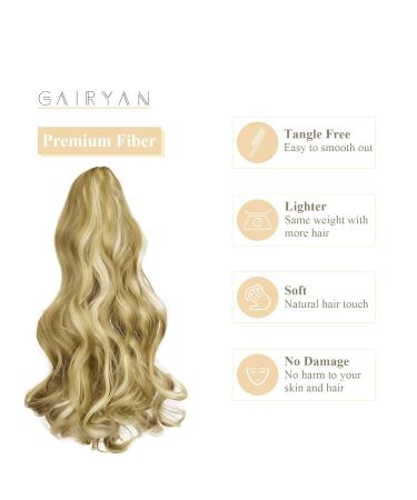 Buy Gairyan 45cm Claw Ponytail Extensions | Sandy Blonde & Bleached Blonde | Curly & Wavy Clip-In Hair Extensions - Buy Online on GoSupps.com