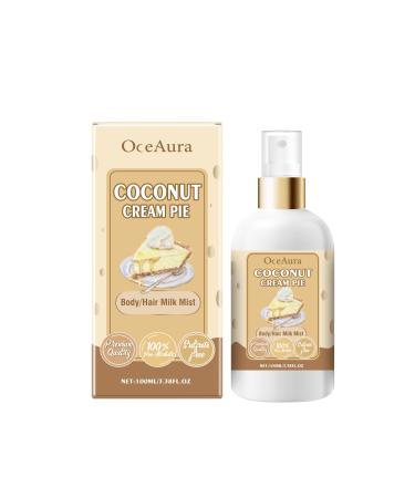 Coconut Cream Pie Body Hair Milk Mist Long Lasting Body Spray Natural Hydrating And Moisturizing Body Mist 3.38 Fl.oz