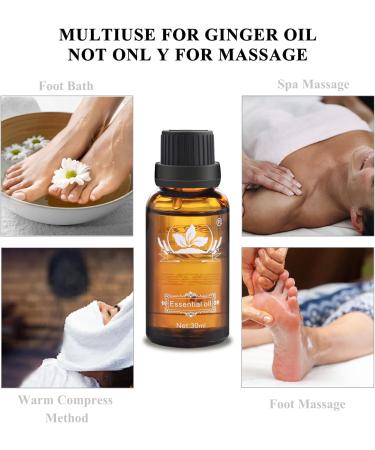 Ownest 3 Pack Ginger Massage Oil - 100% Pure Natural Lymphatic Drainage Oil | SPA Relaxation & Cold Relief - 30ml - Buy Online on GoSupps.com