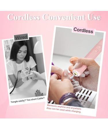 Professional Electric Nail Drill Kit - Portable Cordless Nail File Set for Acrylic & Gel Nails | 100 Pcs Sanding Bands - Ideal for Manicure & Polishing - Buy Online on GoSupps.com