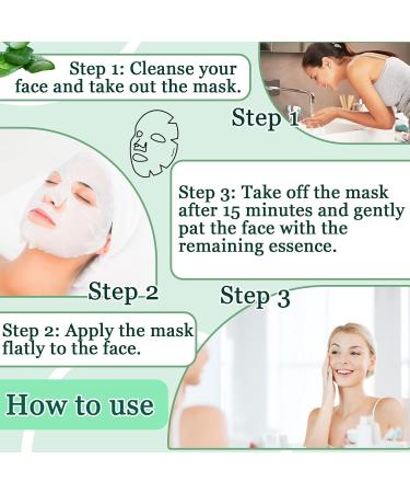 42PCS Aloe Vera Face Mask Hydrating Facial Sheet Mask Kit for All Skin Types Aloe Face Moisturizer Easy to Use & Moisturizing Daily Face Sheet Mask for Women B - Buy Online on GoSupps.com