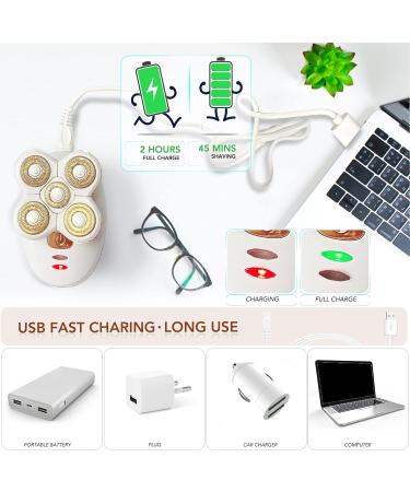 2021 Upgrade Electric Lady Shaver - Painless Bikini Razor & Cleansing Brush - Rechargeable and Cordless Women's Shaver for Hair Removal on Legs, Face, Body & Lips - Waterproof - Buy Online on GoSupps.com