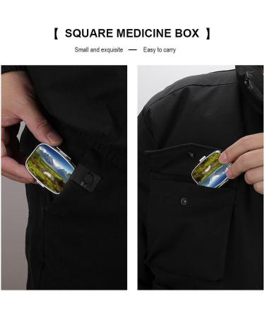 Beautiful Scenery Print Pill Box | 2 Compartment Metal Pill Organizer | Portable Decorative Medicine Case for Pocket & Purse - Shop Internationally - Buy Online on GoSupps.com