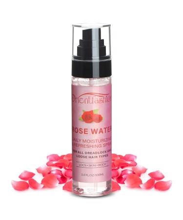 Moisturizing Refreshing Spray for Locs - Rose Water and Peppermint Hair Scalp Moisturizer Natural Loc Care and Maintenance (Rose 3.4 Fl oz) Rose 1.13 Fl Oz (Pack of 3)