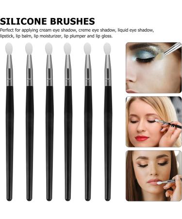 FRCOLOR Silicone Eyeshadow Brush Professional Silicone Lipstick Applicator Lip Makeup Brush Set for Applying Cream 6pcs 14.5x0.5cm Black - Buy Online on GoSupps.com