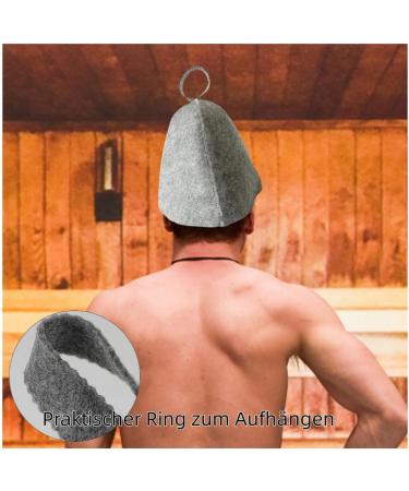 Buy Hjydgj Felt Sauna Hat | Premium Sauna Cap for Men & Women | Gray Sauna Accessories - Buy Online on GoSupps.com