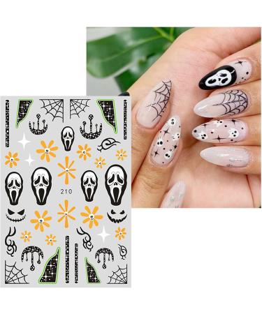 JMEOWIO 9 Sheets Halloween Nail Art Stickers Decals Self-Adhesive White Star Nail Supplies Nail Art Design Decoration Accessories - Buy Online on GoSupps.com