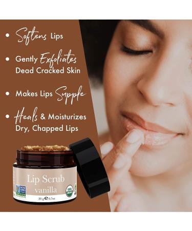 Organic Vanilla Lip Scrub - Exfoliate, Moisturize & Care for Chapped Lips - 0.7 oz - Buy Online on GoSupps.com